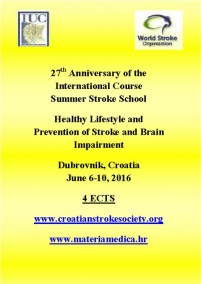 27th SUMMER STROKE SCHOOL HEALTHY LIFESTYLE AND PREVENTION OF STROKE  AND BRAIN IMPAIRMENT